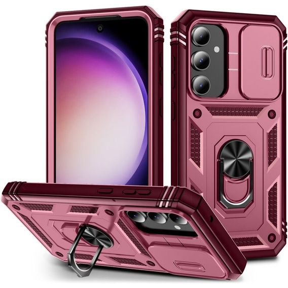 Θήκη για Samsung Galaxy S23 FE, CamShield Slide, ροζ / κόκκινο