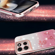 Θήκη για Motorola Moto G56 5G, Glitter Flower, ροζ rose gold