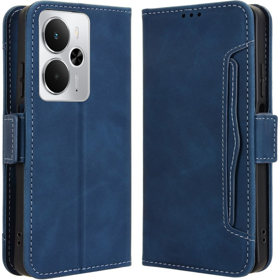 Θήκη με πτερύγιο για Realme 14 5G / Realme 14T 5G, Card Slot, σκούρο μπλε