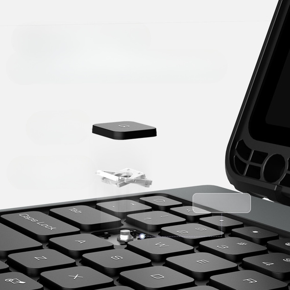 Θήκη + πληκτρολόγιο Galaxy Tab S8+ / Tab S7 +/ Tab S7 FE, NILLKIN Bumper Pen Slot, μαύρη