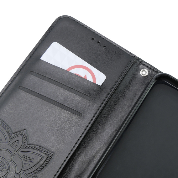 Θήκη με πτερύγιο για Xiaomi Poco X6 5G, Butterfly, μαύρη