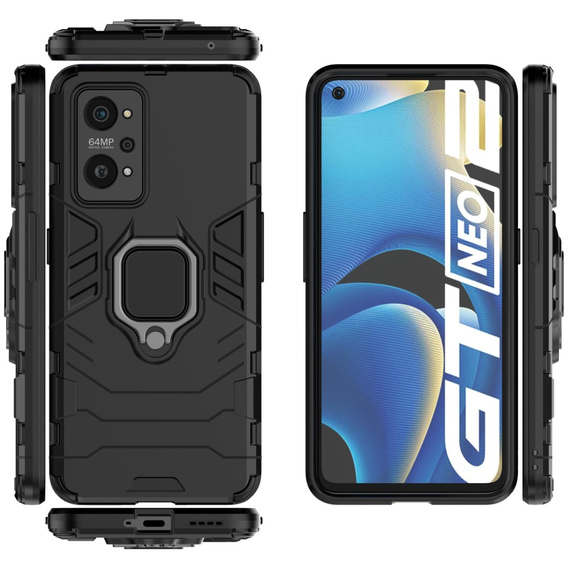Θήκη για Realme GT 2 / Realme GT Neo 2, Kickstand Ring, μαύρη