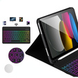 Θήκη με φωτιζόμενο πληκτρολόγιο bluetooth για iPad 10.9 2022 (10 gen.), μαύρο