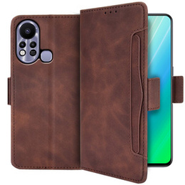Θήκη με πτερύγιο για Infinix Hot 11s, Card Slot, καφέ