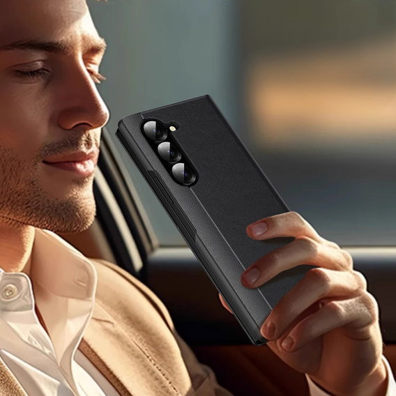 Αναδιπλούμενη θήκη για Samsung Z Fold5 5G, Smart View Wallet, μαύρη