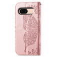 Θήκη με πτερύγιο για Google Pixel 8A, Butterfly, ροζ rose gold