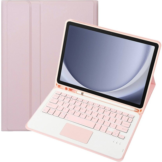 Θήκη + πληκτρολόγιο Samsung Galaxy Tab A9+, Leather Pen Slot TouchPad, ροζ