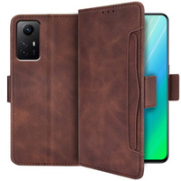 Θήκη με πτερύγιο για Xiaomi Redmi Note 12S, Card Slot, καφέ