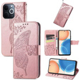 Θήκη με πτερύγιο για Realme Note 70T 4G, Butterfly, ροζ rose gold