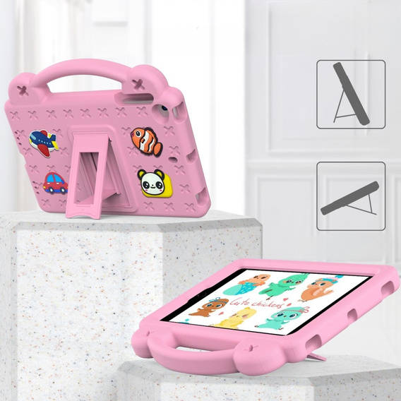 Παιδική θήκη για iPad mini 7.9" 2019/2015/2014/2013/2012 (5/4/3/2/1 gen.), Cute Patterns, με βάση, ροζ