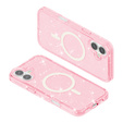 Θήκη για iPhone 17, για MagSafe, glitter, ημιδιαφανές ροζ
