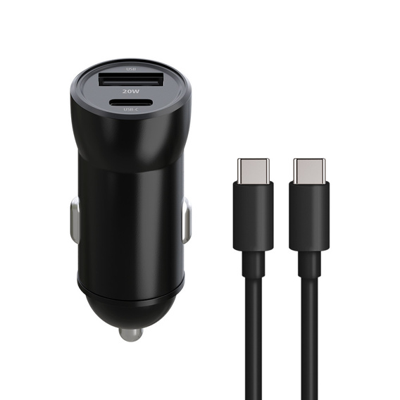 Maxlife φορτιστής αυτοκινήτου PD/QC 20W με καλώδιο USB-C – USB-C 60W για smartphone, tablet, συσκευές πλοήγησης και άλλες συσκευές με USB/USB-C