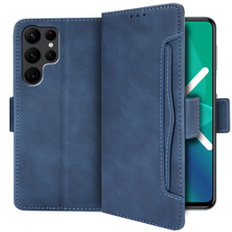 Θήκη με πτερύγιο για Samsung Galaxy S22 Ultra 5G, Card Slot, μπλε