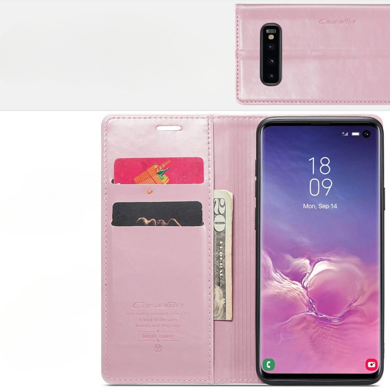 θήκη CASEME για Samsung Galaxy S10+ Plus, Waxy Textured, ροζ