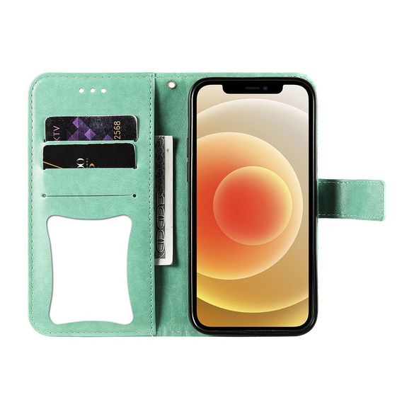 Θήκη με πτερύγιο για Oppo Reno5 Z / A94 / A95 5G, Mandala, πράσινη