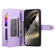Θήκη με πτερύγιο για Xiaomi Poco X7 Pro 5G, Wallet Zipper Pocket, μωβ
