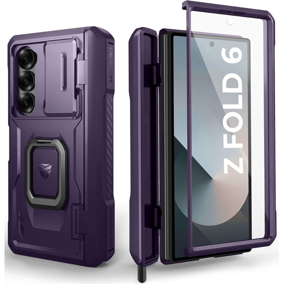 Θωρακισμένη θήκη για Samsung Galaxy Z Fold 6 5G, Dexnor Full Body S-Pen Slot, μωβ