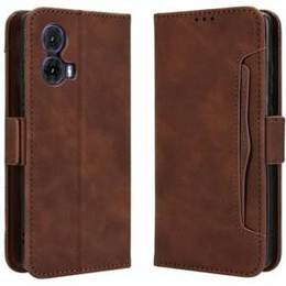 Θήκη με πτερύγιο για Motorola Moto G85, Card Slot, καφέ