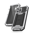 Θήκη για iPhone 13 Pro, R-JUST CamShield Slide, θωρακισμένη, ασημένια / μαύρη