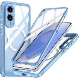 Θήκη για Samsung Galaxy S25 Edge, Shockproof, με γυαλί, για MagSafe, μπλε