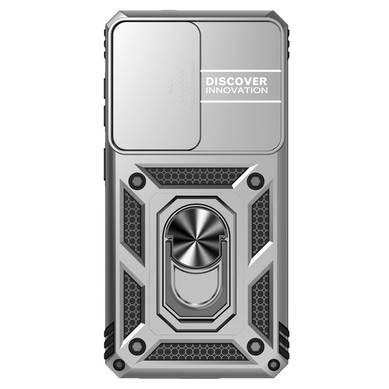 Θήκη με βάση και προστατευτικό φακού για Samsung Galaxy S26, ασημί