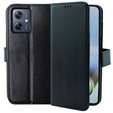 Θήκη με πτερύγιο για Motorola Moto G54 5G, Crazy Horse Wallet, μαύρη