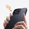 Θήκη για iPhone 16 Pro, Aramid Fiber Cover, μαύρη