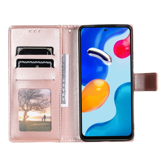 Θήκη με πτερύγιο για Xiaomi Redmi Note 11/11S, Mandala, ροζ