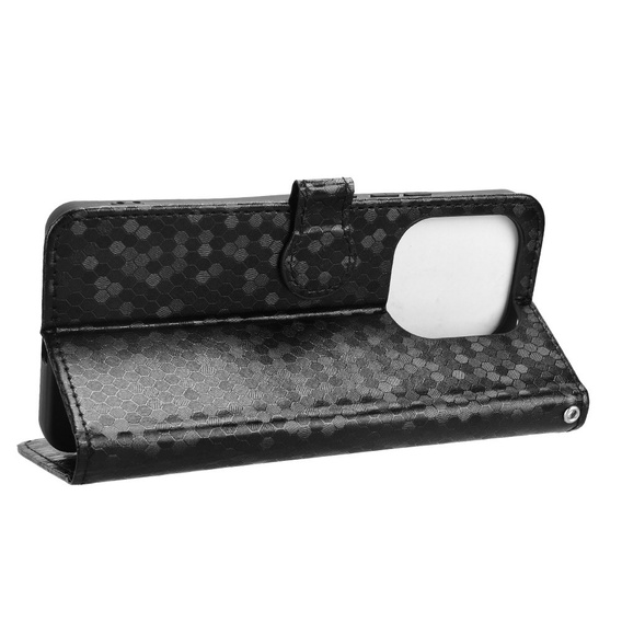 θήκη πτερύγιο για Xiaomi Redmi Note 14 4G, Wallet Rhombus, μαύρη