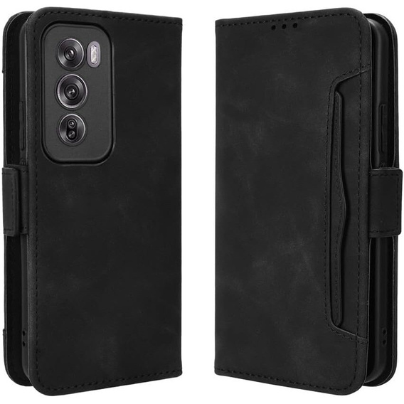 Θήκη με πτερύγιο για Oppo Reno 12, Card Slot, μαύρη
