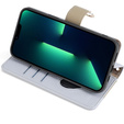 θήκη Wallet Zipper Pocket flip για το iPhone 15 Pro, Wallet Zipper Pocket, με καθρέφτη, μπλε
