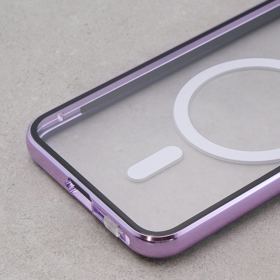 Μαγνητική θήκη MagSafe Dual Glass για Samsung Galaxy S23, μωβ