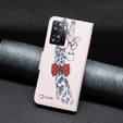 Θήκη με πτερύγιο για OPPO A57 / A57s, Wallet, giraffe, ροζ