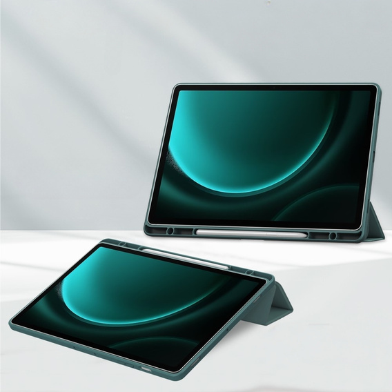 Θήκη για Samsung Galaxy Tab S9 FE+ Plus, Smartcase Hybrid, με χώρο για γραφίδα, πράσινη