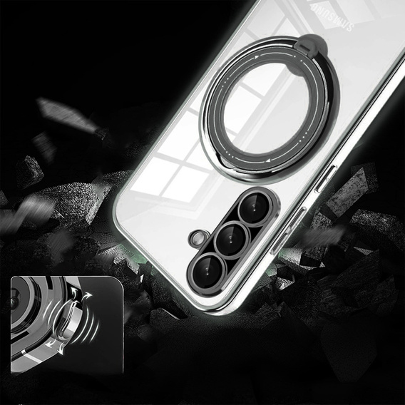 Μαγνητική θήκη για Samsung Galaxy A56, για MagSafe, μαύρη + γυαλί 9H