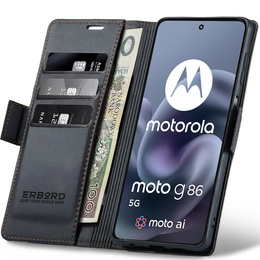 ERBORD Γυαλιστερό πορτοφόλι Litchi με πτερύγιο για Motorola Moto G86 5G / G86 Power 5G