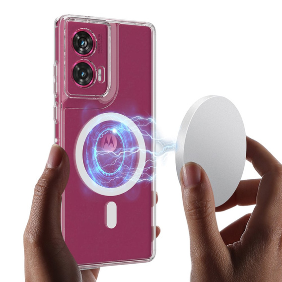 Θήκη για Motorola Edge 50 Fusion, Fusion Hybrid, για MagSafe, διαφανής