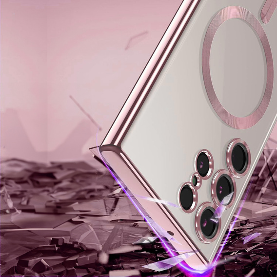 Θήκη για Samsung Galaxy S25 Ultra, Electro MagSafe, ροζ rose gold + Γυαλί για την οθόνη