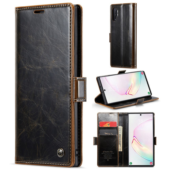 θήκη CASEME για Samsung Galaxy Note 10 Plus, Waxy Textured, καφές