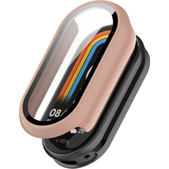 Θήκη 2σε1 + γυαλί μετριασμένο για Xiaomi Smart Band 10 / 9 / 8, ροζ 