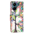 Θήκη με πτερύγιο για Xiaomi Redmi 13C / Poco C65, Wallet, tree of life, λευκή