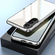 θήκη για το Samsung Galaxy A56, Magnetic Dual Glass, ασημένια