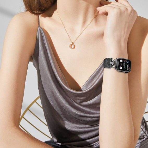 Bransoleta Milanese do Apple Watch 1/2/3/4/5/6/7/8/SE (38/40/41 MM) - Black