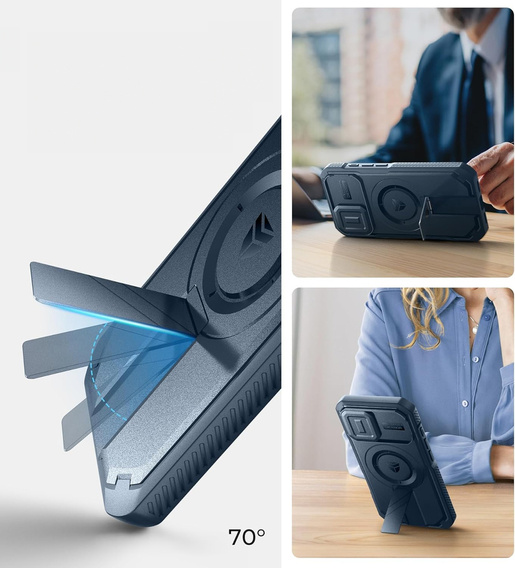 Θωρακισμένη θήκη για iPhone 16, Dexnor CamProtect MagSafe, μπλε