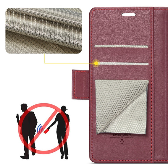 CASEME flip case για Samsung Galaxy A54 5G, Litchi Wallet, κόκκινη