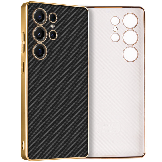 Θήκη για Samsung Galaxy S25 Ultra, GKK Leather, carbon μαύρη