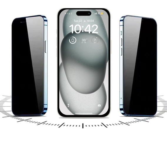 2x Μετριασμένο γυαλί απορρήτου για iPhone 15 Plus, ERBORD Anti-Spy