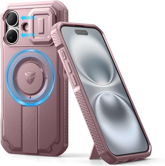 Θωρακισμένη θήκη για iPhone 16, Dexnor CamProtect MagSafe, ροζ