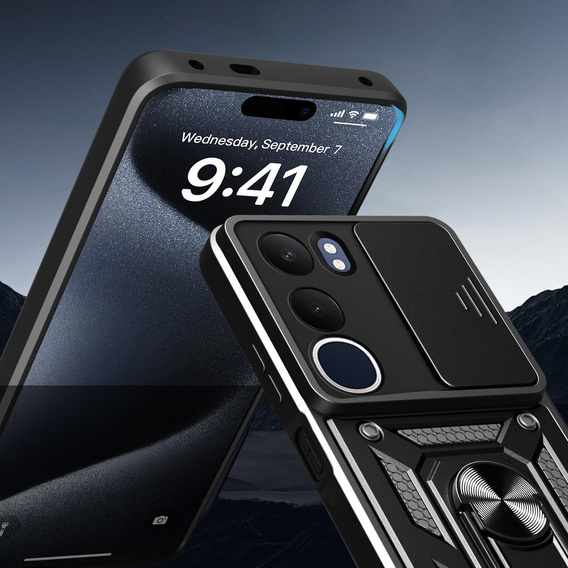 Θήκη για Vivo Y19s, CamShield Slide, μαύρη