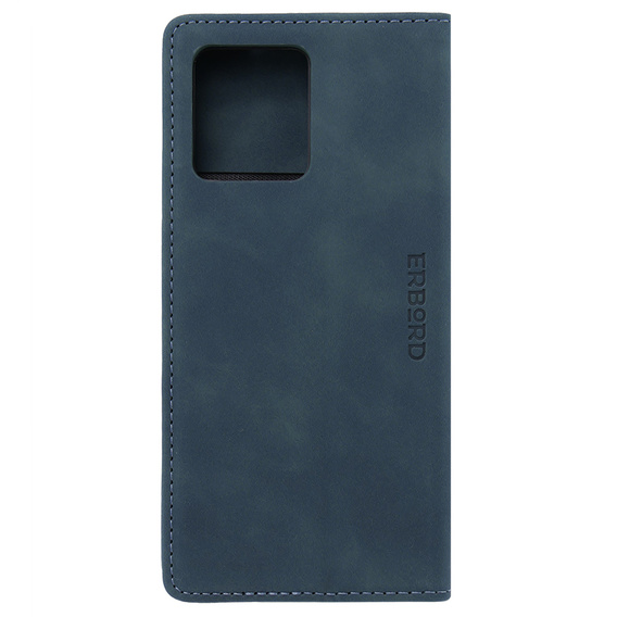 Θήκη για Motorola Edge 40 Neo, ERBORD Vintage, πορτοφόλι με πτερύγιο, μπλε